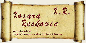 Kosara Resković vizit kartica